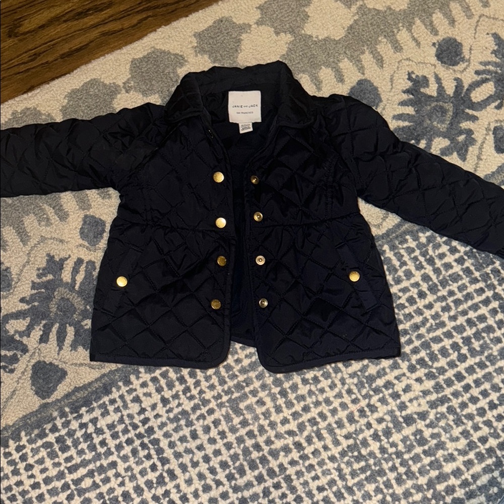 Janie and Jack Navy Quilted Kids Jacket